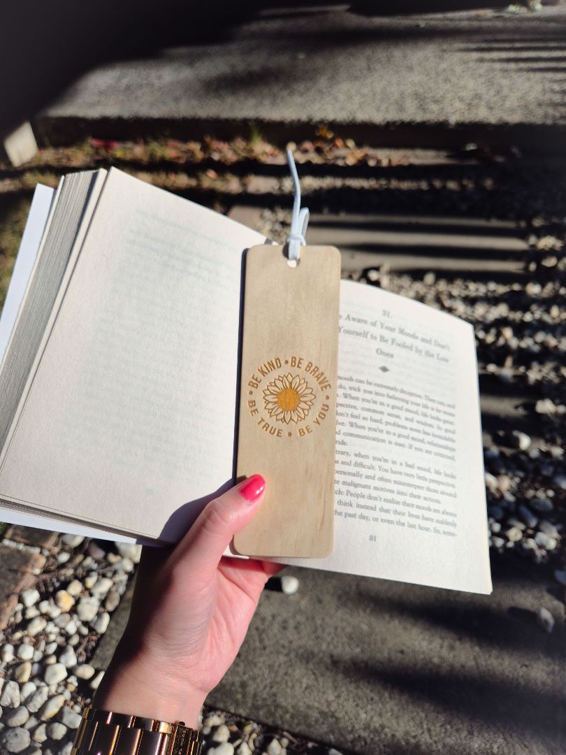 AXN Laser Creations Plywood Bookmark - Be Kind, Be Brave, Be True, Be You, Plywood