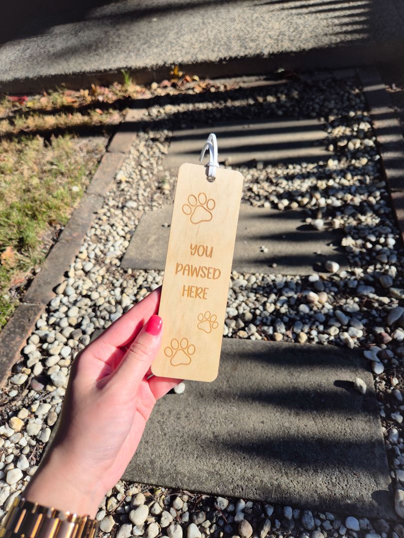AXN Laser Creations Plywood Bookmark - You Pawsed Here, Plywood