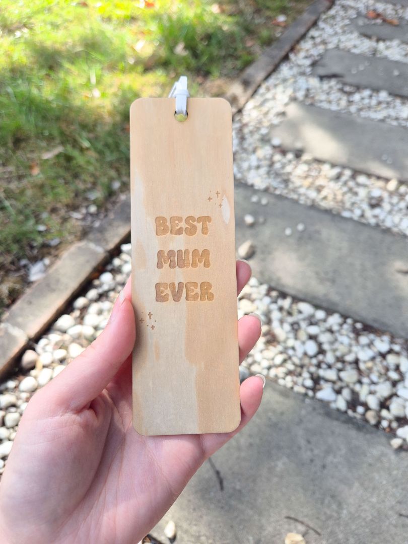 AXN Laser Creations Plywood Bookmark - Best Mum Ever, Plywood