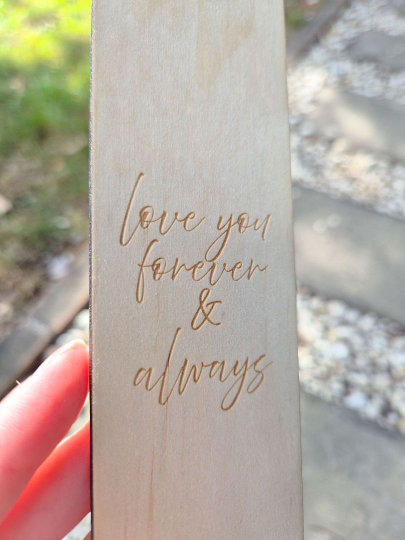 AXN Laser Creations Plywood Bookmark - Love You Forever & Always, Plywood