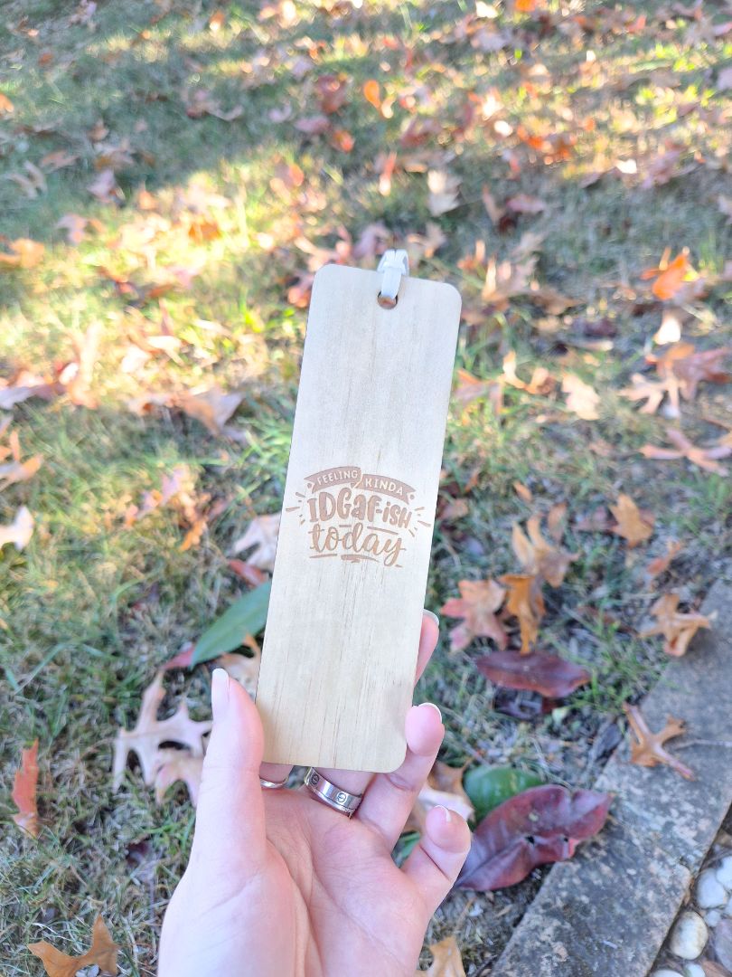AXN Laser Creations Plywood Bookmark - Feeling IDGAFish, Plywood