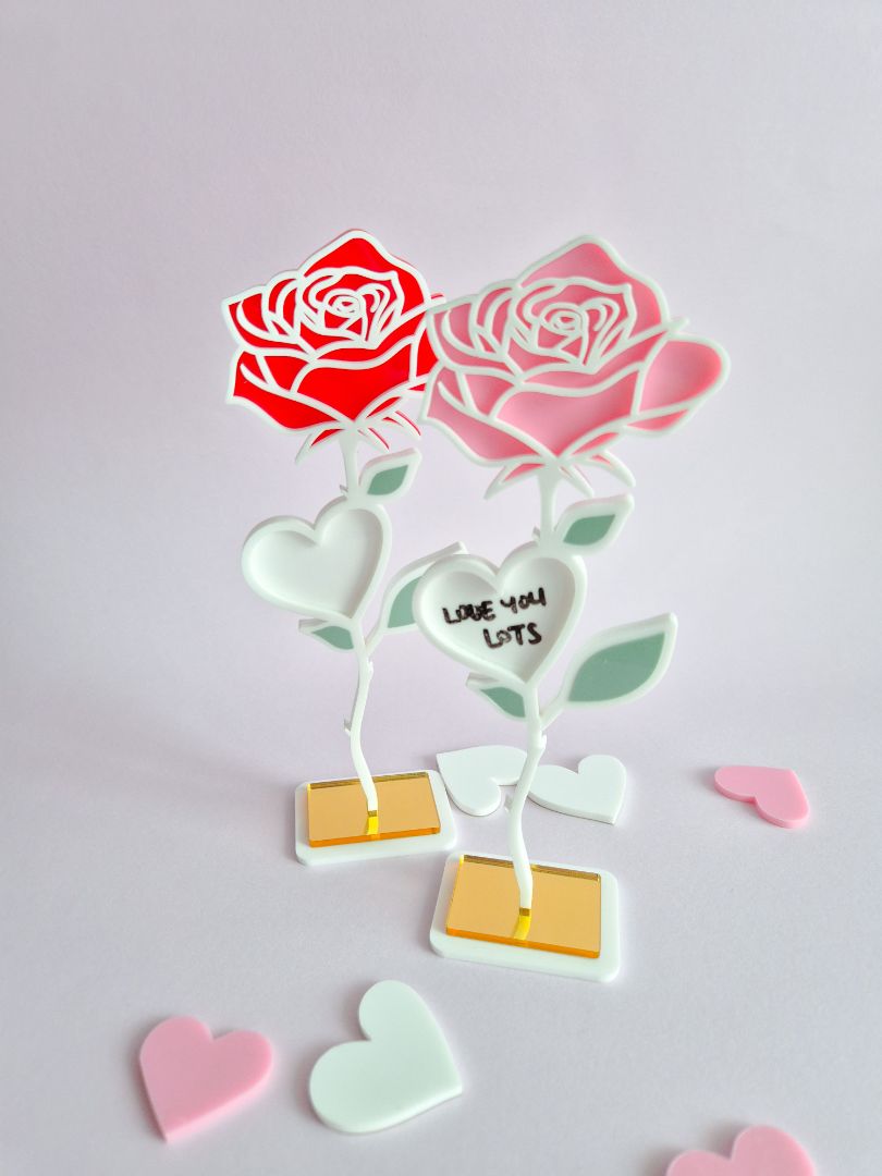 AXN Laser Creations Standing Rose Red