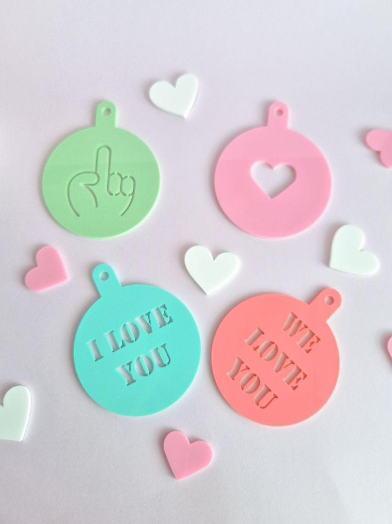 AXN Laser Creations Coffee Stencil - We Love You