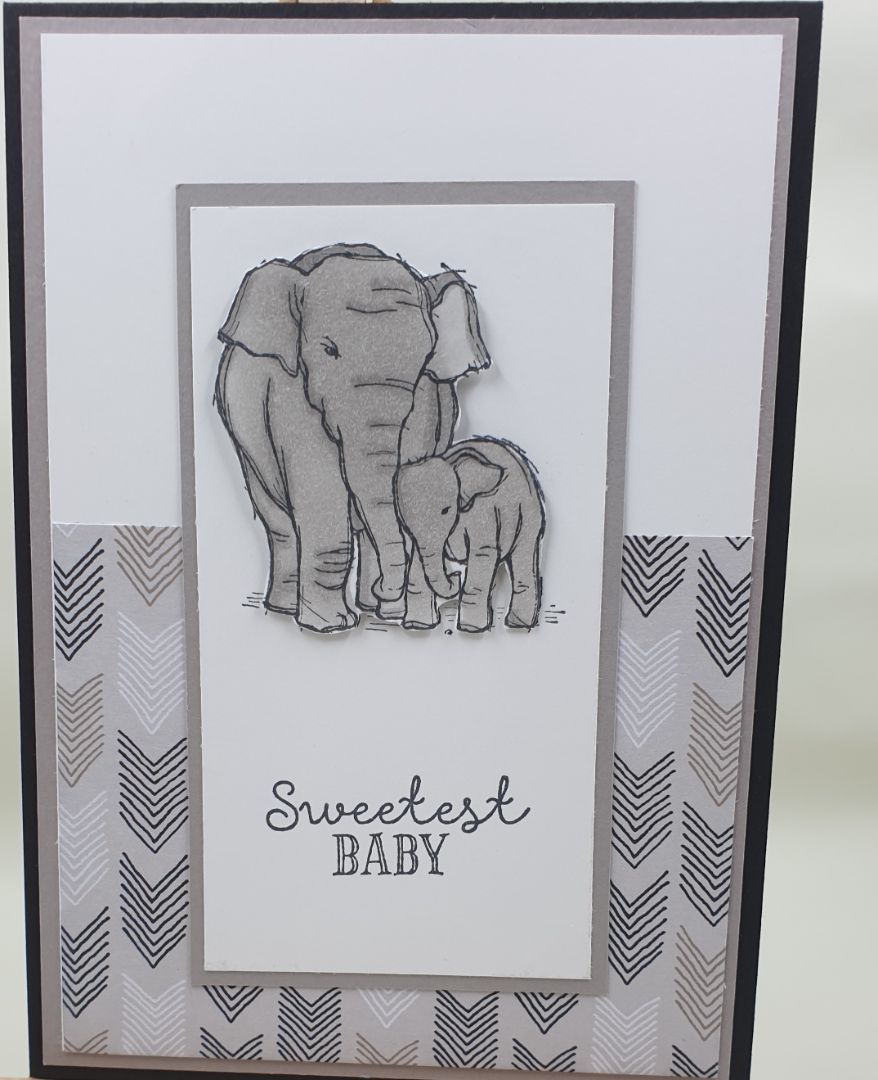 In The Groove Papercrafting Elephant Baby Card
