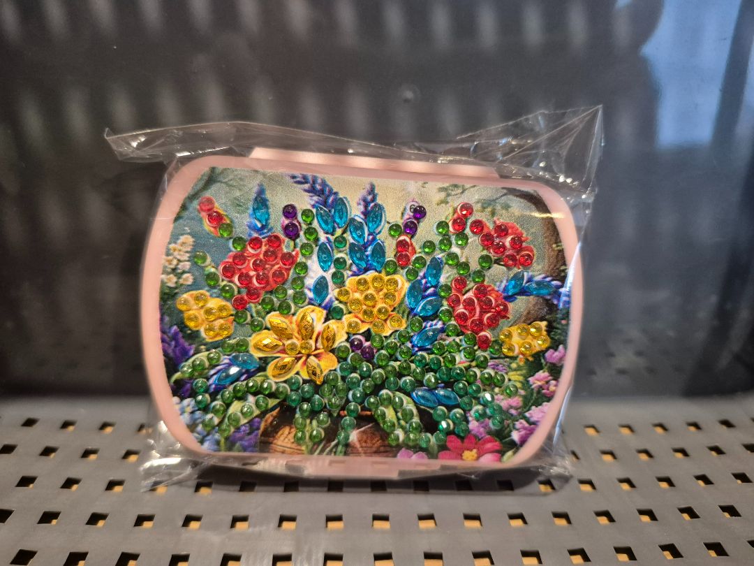 Seahorse Creations AU Pill Box - garaden of flowers, pink small