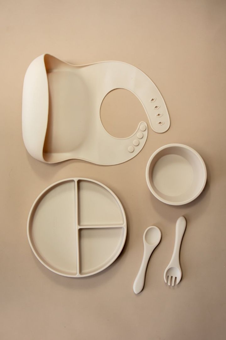 Tucker Tots Silicone Suction Bowl, Beige