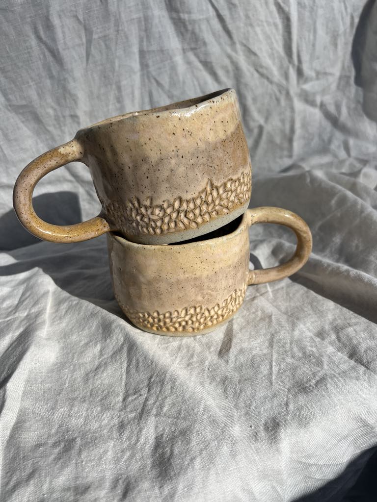 Rainbows & Rivers Peach Speckle Mega Mug, Pink