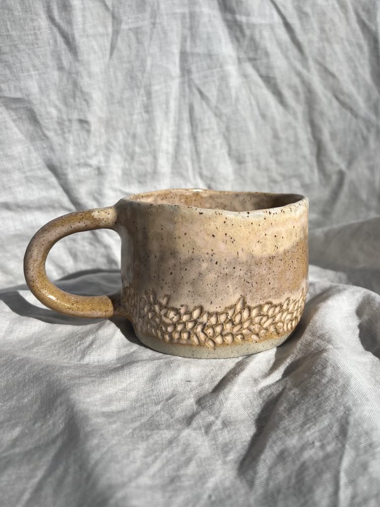 Rainbows & Rivers Peach Speckle Mega Mug, Pink