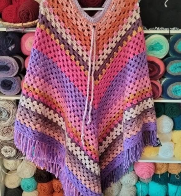 Carmah Designs Boho Babe Poncho, Multi Coloured Free Size