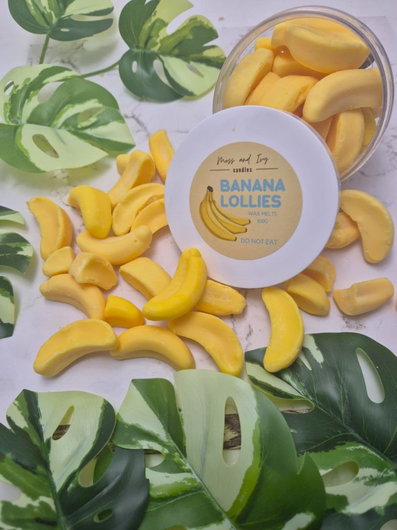 Moss and Ivy Candles Sweet Shoppe, Banana Lollies 100g