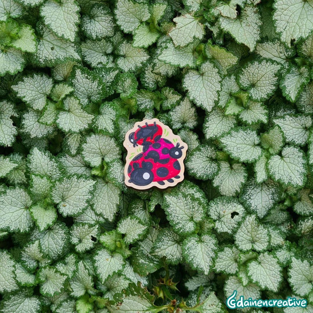 Dainen Creative Ladybugs Wooden Magnet, 38 x 38 mm