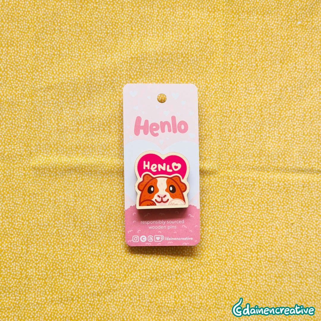 Dainen Creative Henlo Wooden Pin, 38 x 38 mm