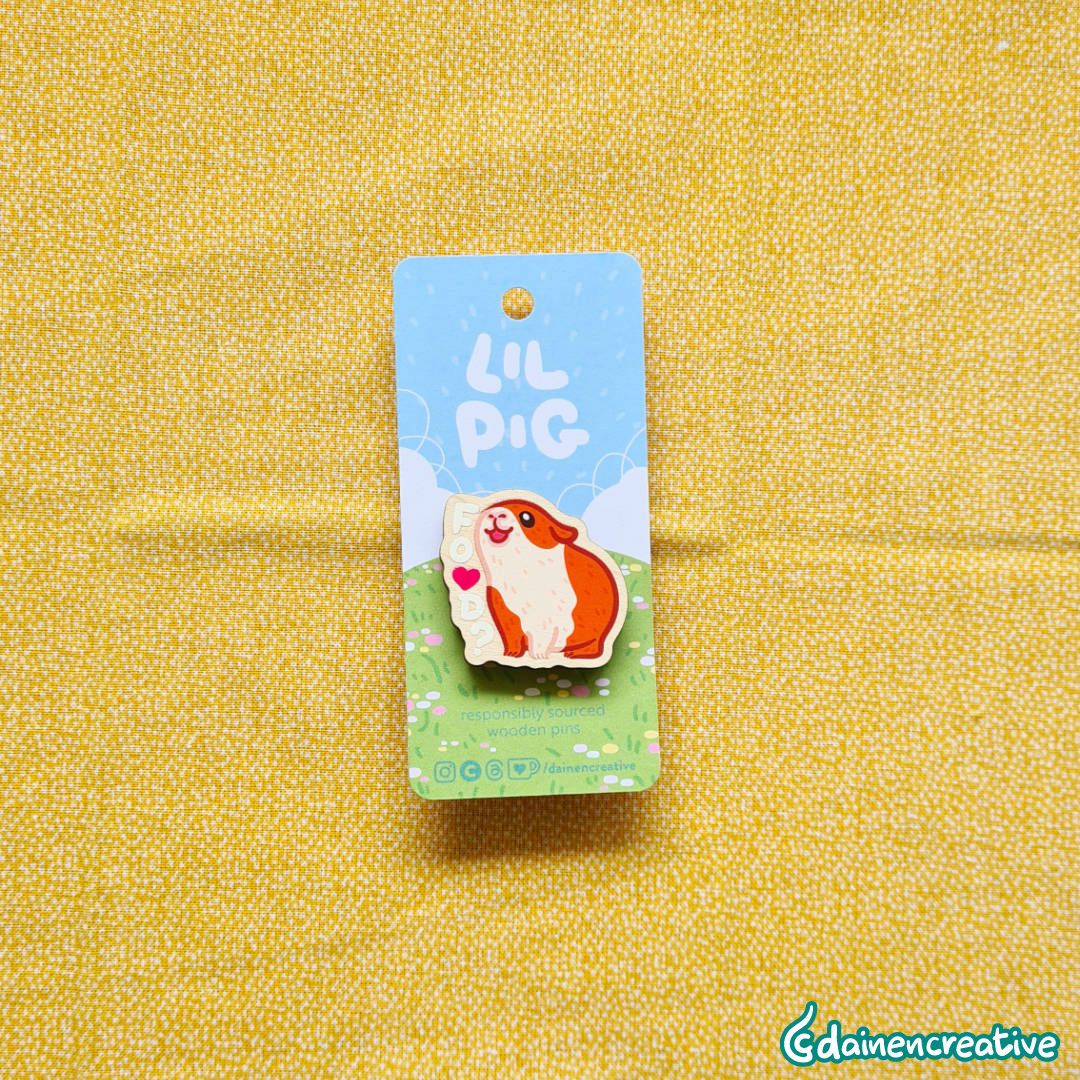 Dainen Creative Lil Pig Wooden Pin, 38 x 38 mm