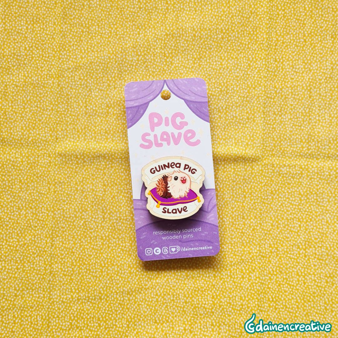 Dainen Creative Pig Slave Wooden Pin, 38 x 38 mm