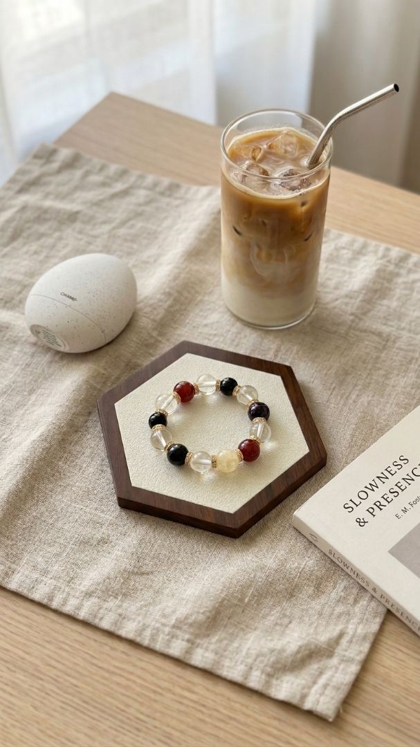 LumaKnot Harmony Clear Quartz & Carnelian Agate Bracelet, One Size