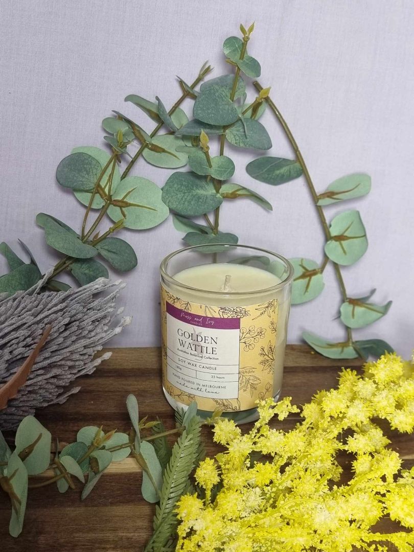 Moss and Ivy Candles Golden Wattle Candle