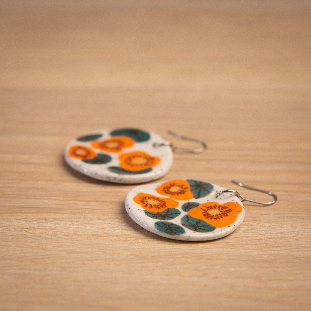 Nasturtium earrings