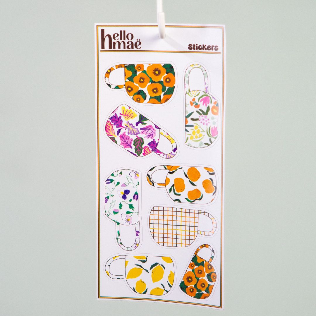 hellomae Cups Sticker Sheet