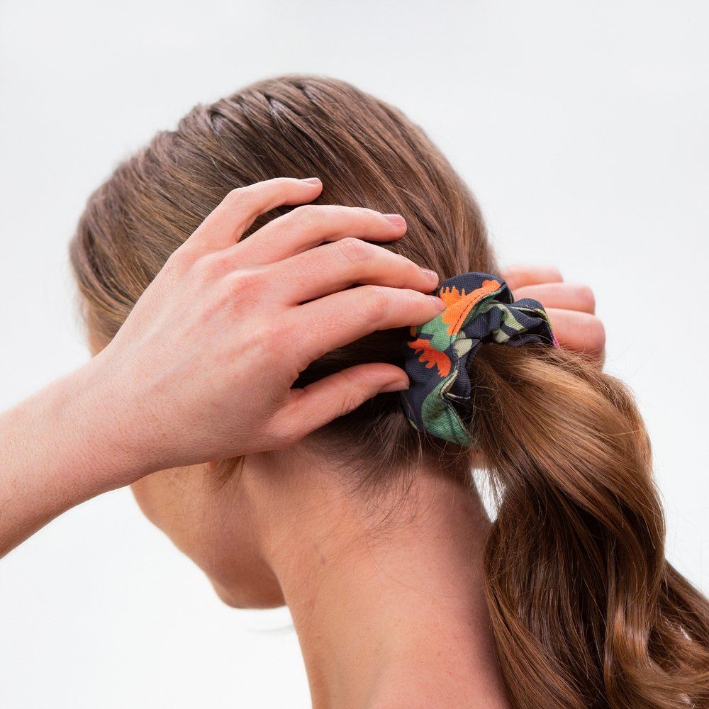 hellomae Native Flowers Black Scrunchie