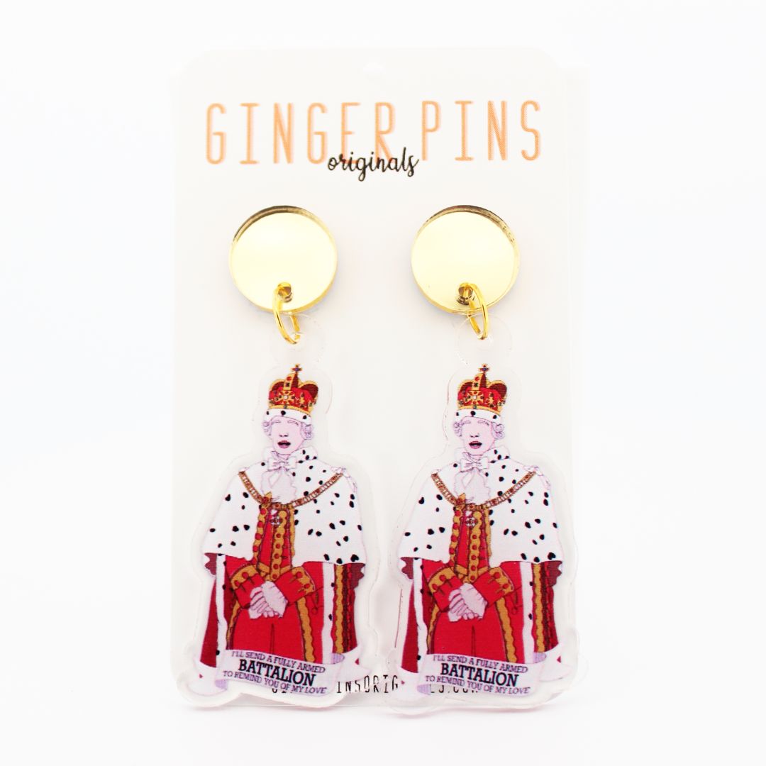 Ginger Pins Originals Hamilton King George III Earrings