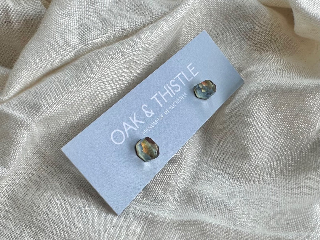 Oak & Thistle Pip Stud Earrings, Duochrome