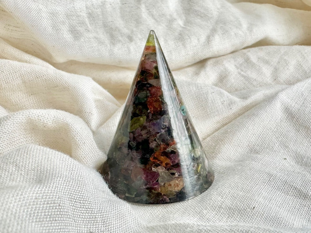 Oak & Thistle Ring Cone, pink, green, amber