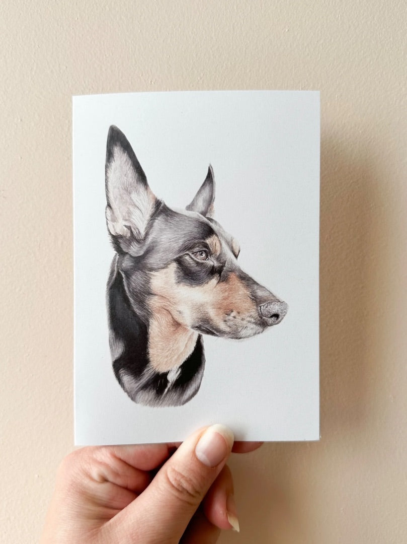 Annalise Paints Dusty the Kelpie