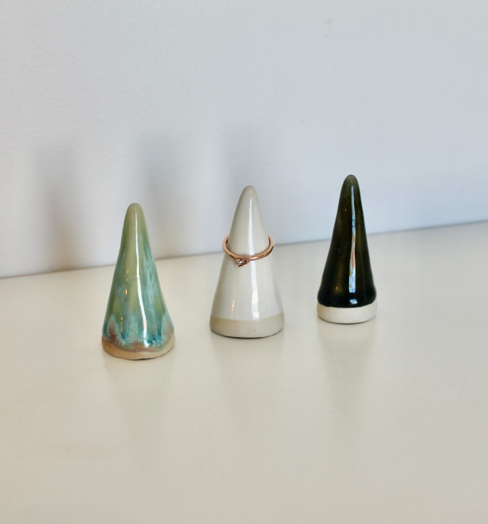 Shared Joy Ceramics Ring Cone, Turquoise 6cm