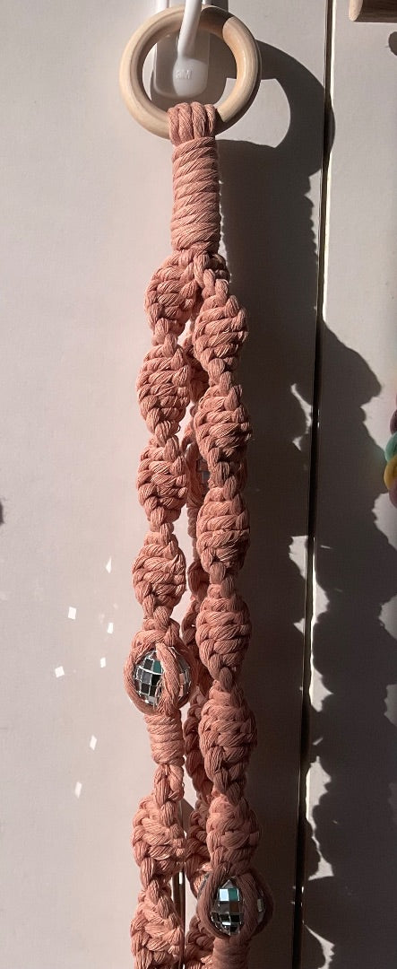 Little Joyz Studio Disco Ball Plant Hanger, Antique Peach