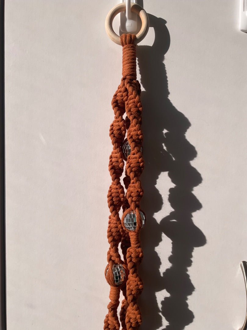 Little Joyz Studio Disco Ball Plant Hanger, Brown Sugar