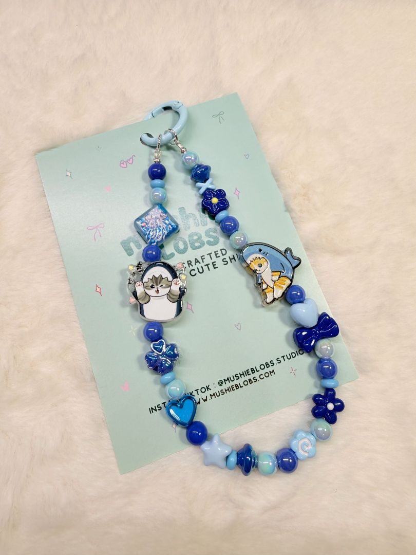 mushieblobs studio Phone Charm: Mofusand, Blue