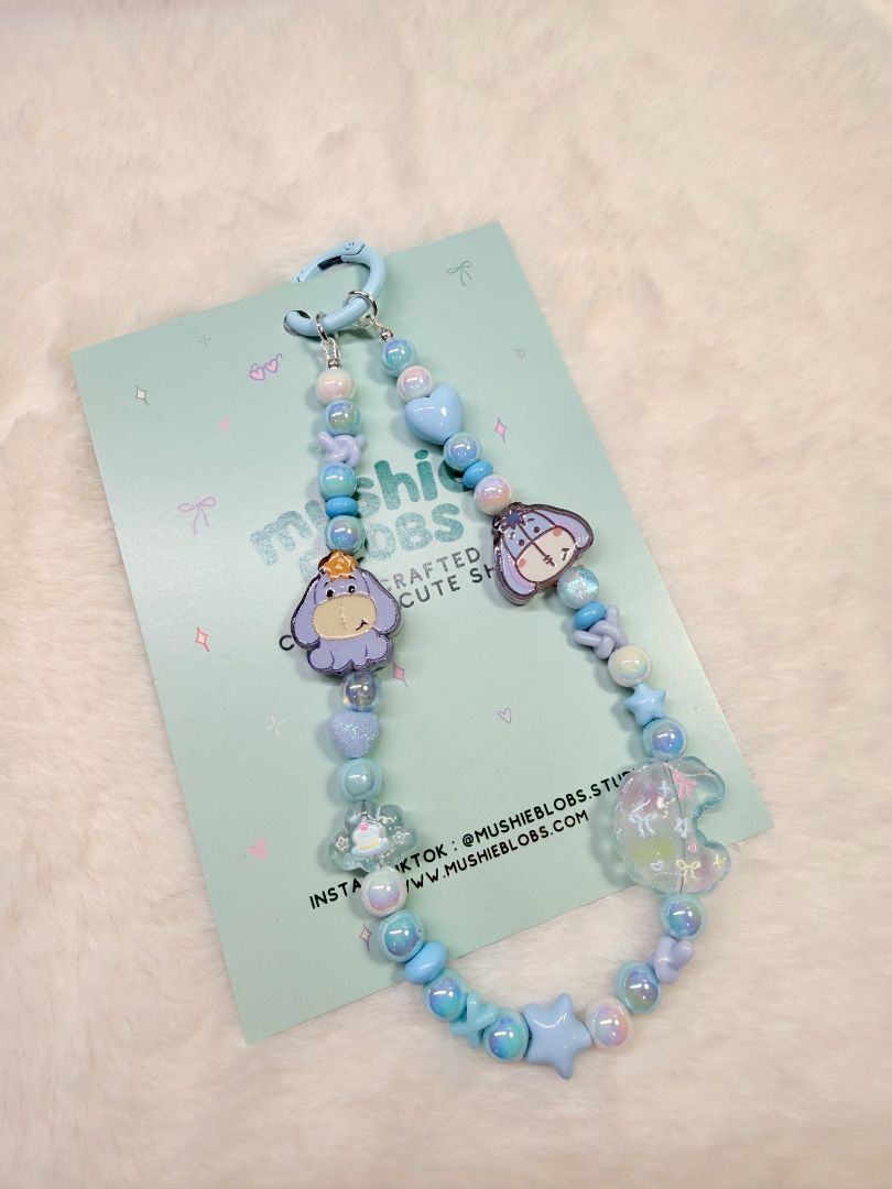 mushieblobs studio Phone Charm: Eeyore, Blue