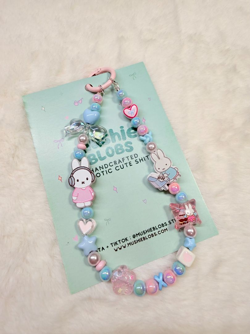 mushieblobs studio Phone Charm: Miffy, Blue & Pink