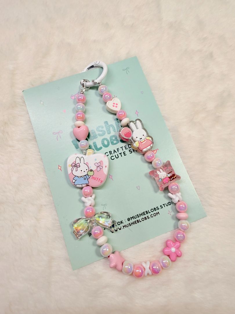 mushieblobs studio Phone Charm: Miffy, Pink & White