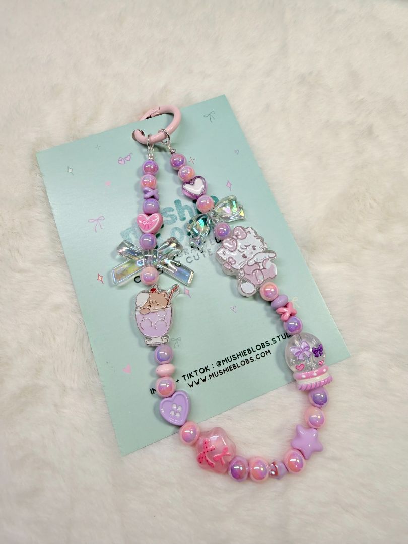 mushieblobs studio Phone Charm: Mikko, Pink & Purple