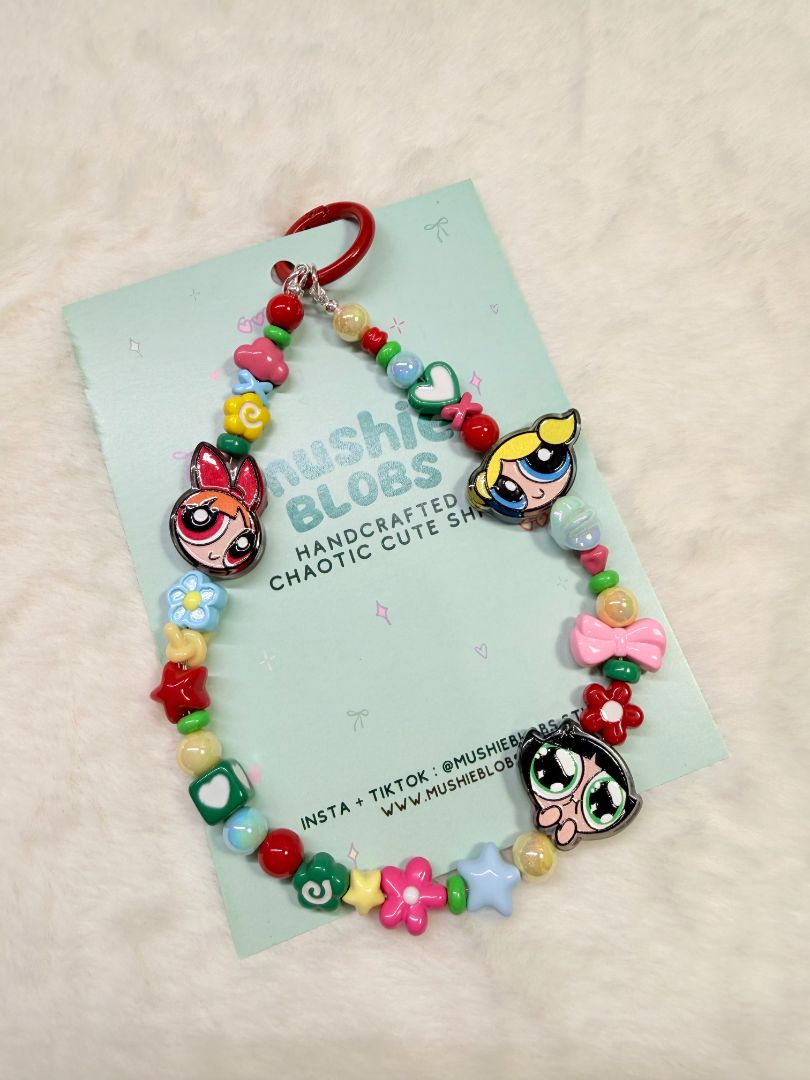 mushieblobs studio Phone Charm: Powerpuff Girls, Colourful