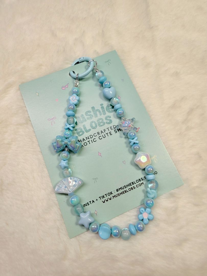 mushieblobs studio Phone Charm Dainty Strap, Blue
