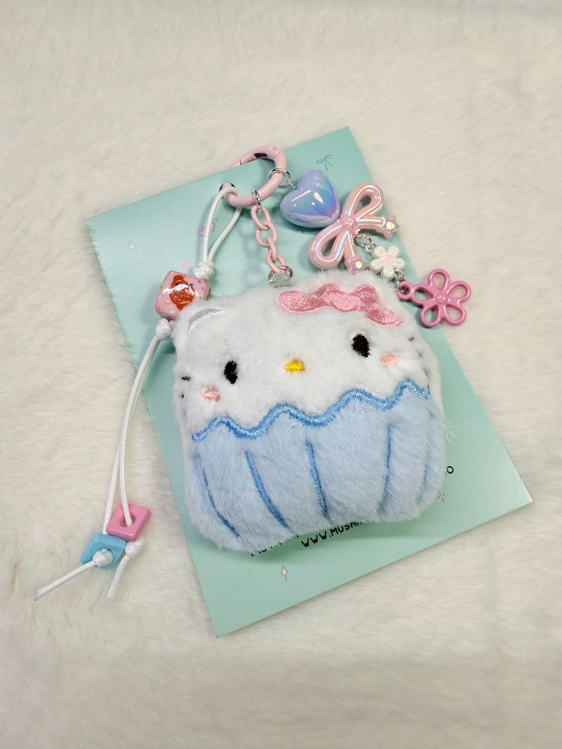 mushieblobs studio Bag Charm: Hello Kitty Plush, Pink & Blue