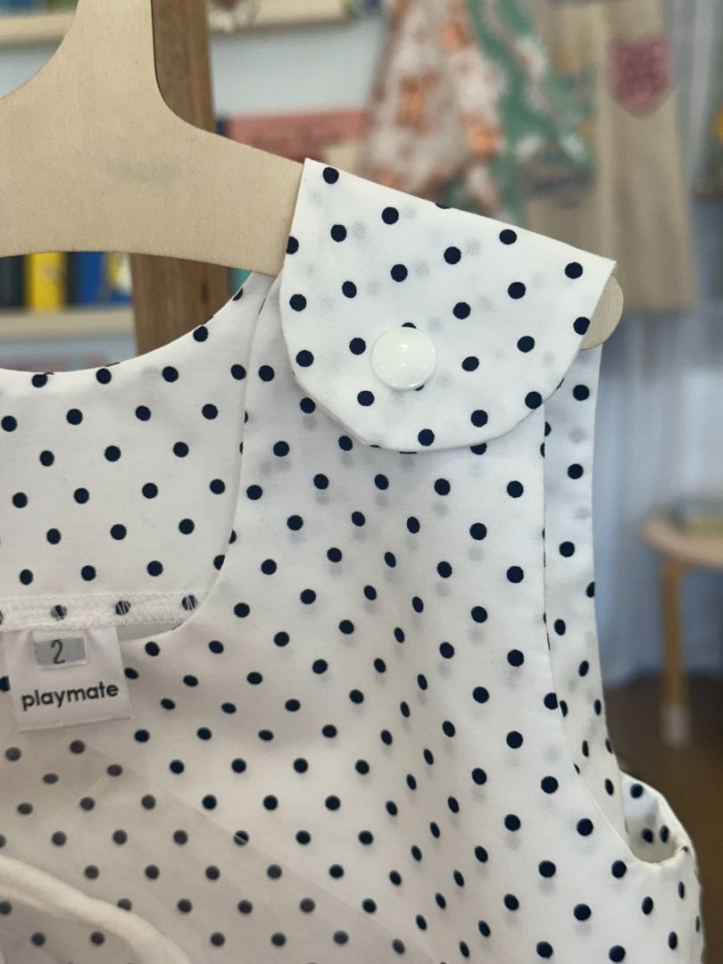 Black & White Polka Dot Dress with Matching Headband, 2