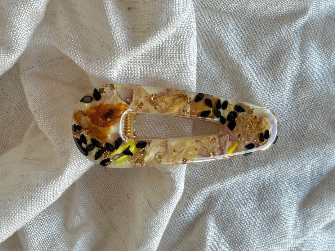 Oak & Thistle Hair Clip, White, pink