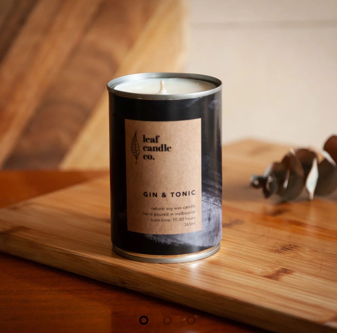 Leaf Candle Co Gin & Tonic Large Candle, Black Large