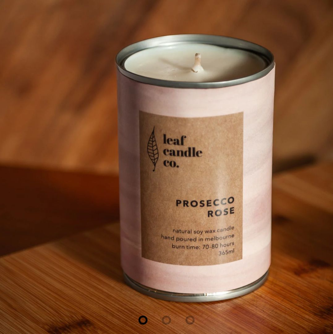 Leaf Candle Co Prosecco Rose Large Candle, Pink Large