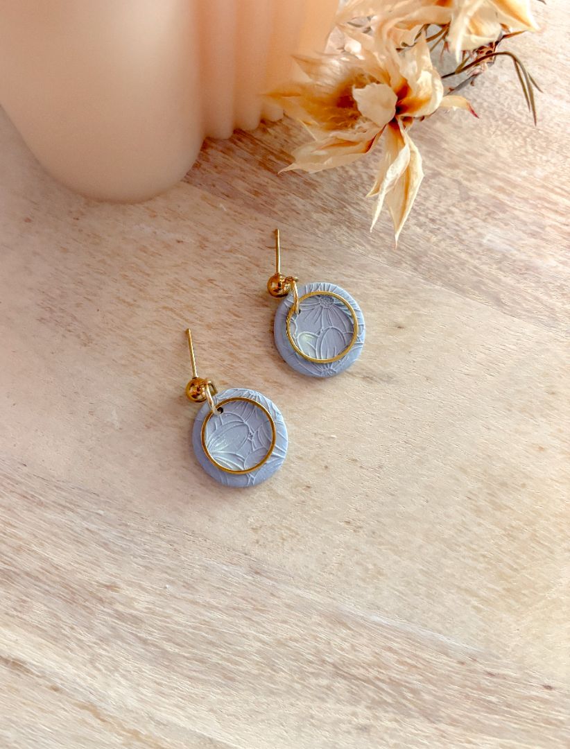 Red Earth Wandering Golden Tide Dangles in Blue, Blue