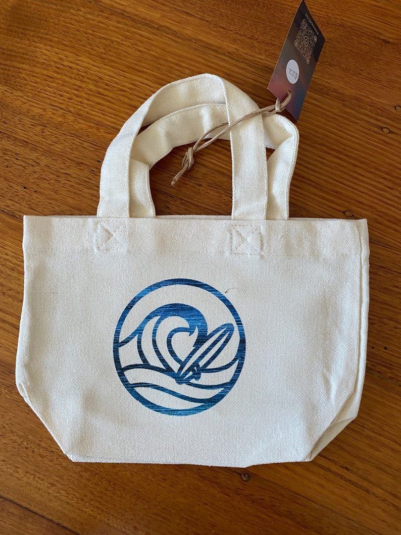 Marina Lab Mini tote bag - Waverider Blue Ombré bag, Beige/blue ombre H 33cm W 30cm