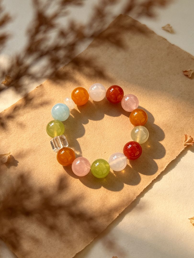 LumaKnot Natural Agate Gemstone Bracelet, One Size