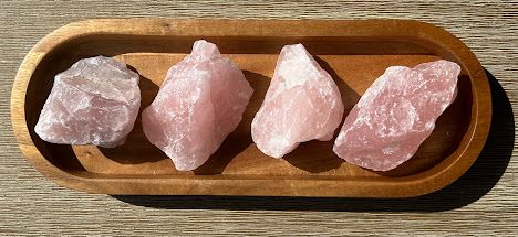 The Moon Gypsy Rose quartz rough, pink