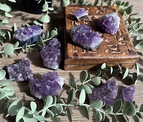 The Moon Gypsy Amethyst cluster, purple
