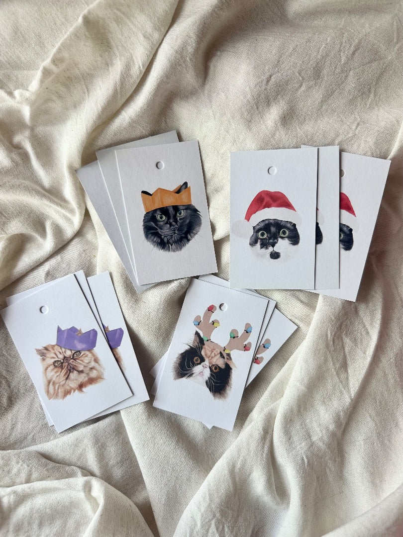 Annalise Paints Merry Meow-mas Present Tags