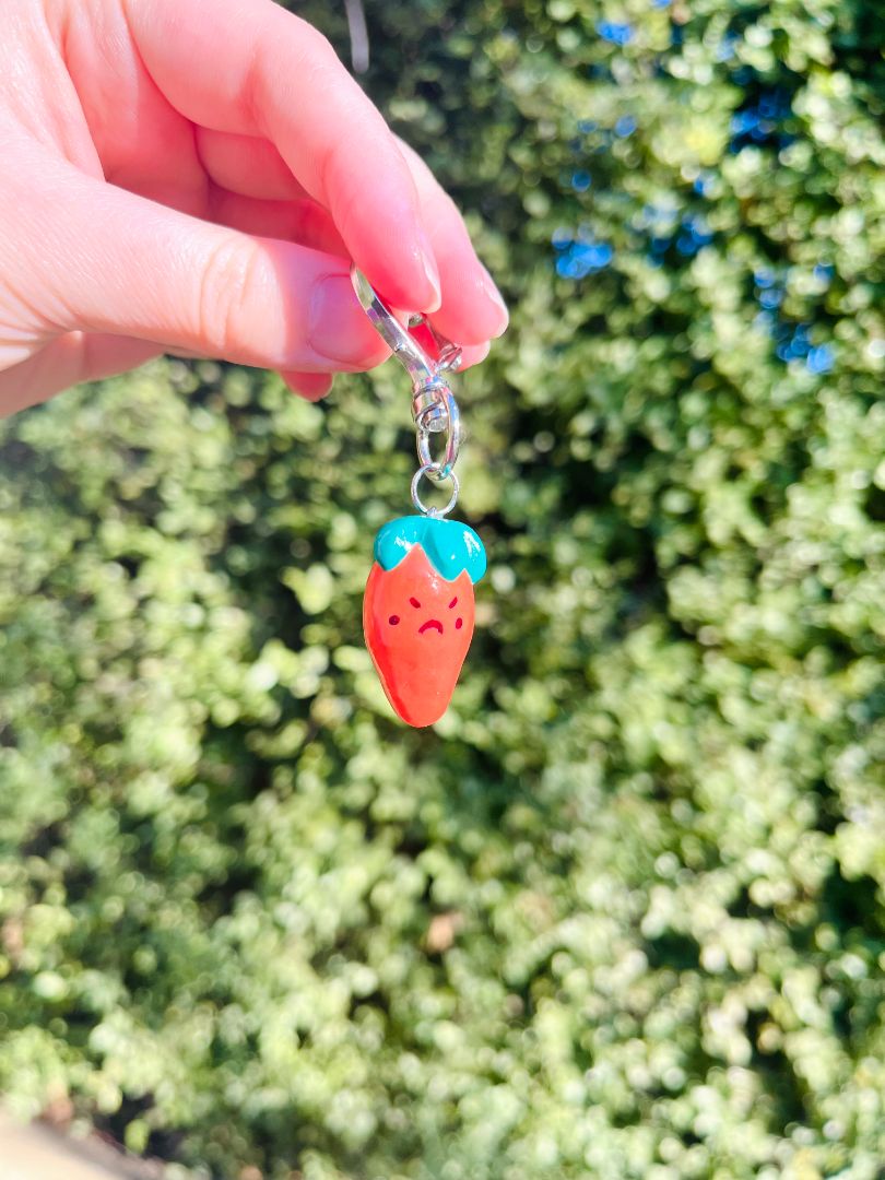 Seedi Bun Carrot Polymer Clay Keychain, Orange small