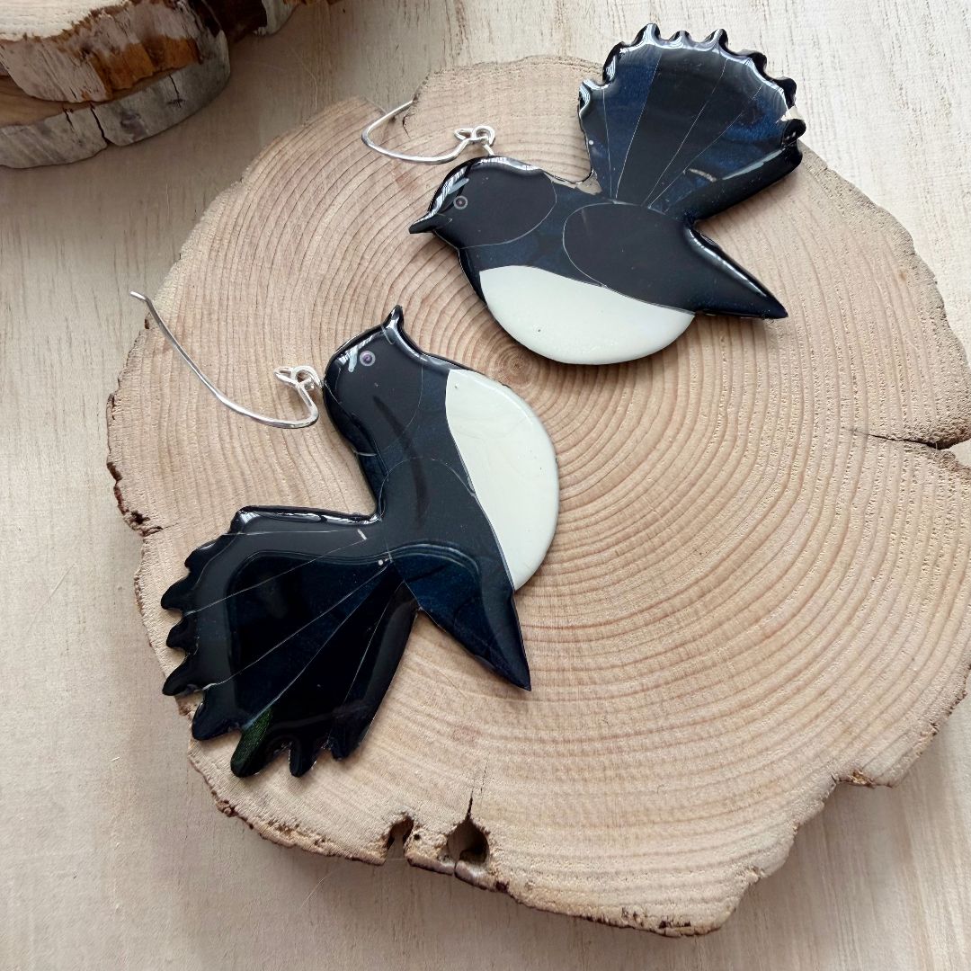 Lacroz & Co. Designs Willie Wagtail Statement Earrings